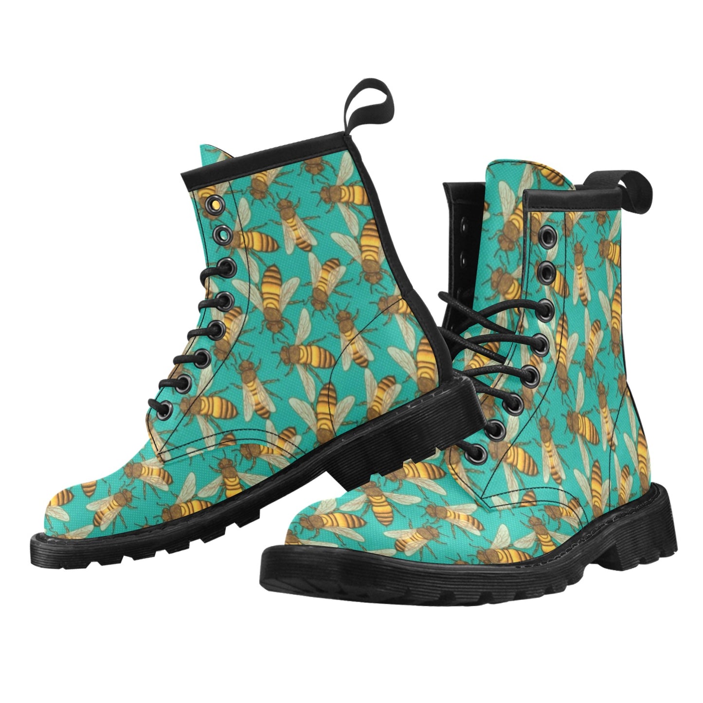 Bee Pattern Print Design BEE04 Women's Boots
