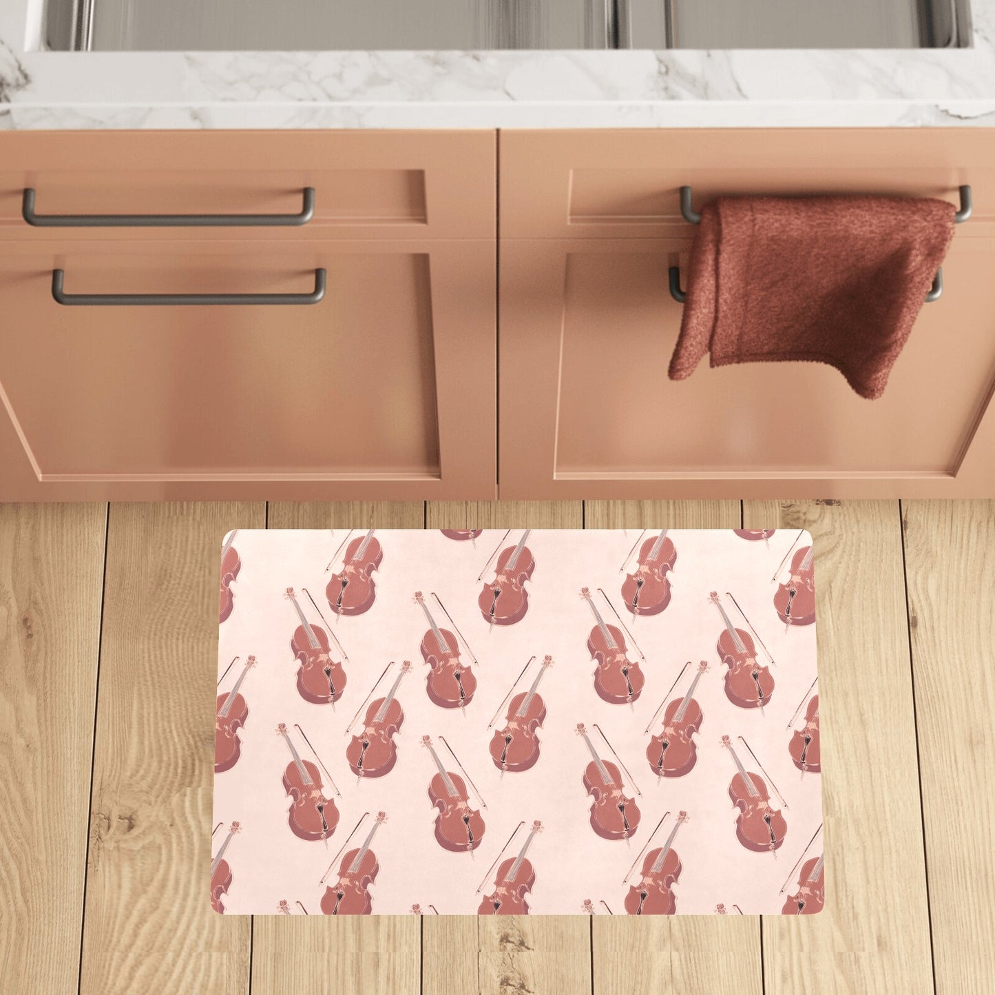 Cello Pattern Print Design 03 Kitchen Mat