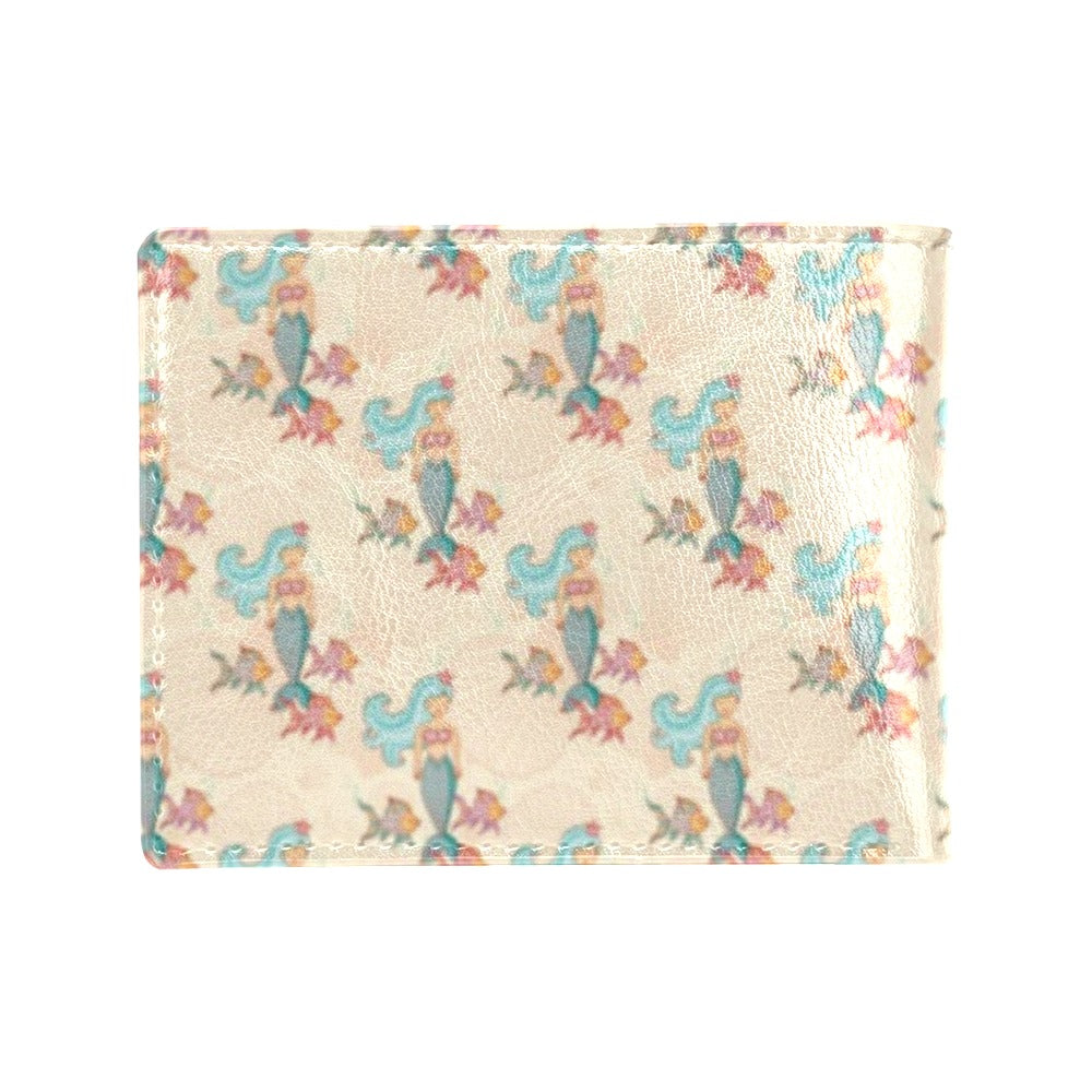 Mermaid Girl With Fish Design Print Men's ID Card Wallet