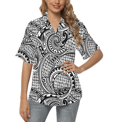 Polynesian Tribal Pattern Women's Hawaiian Shirt