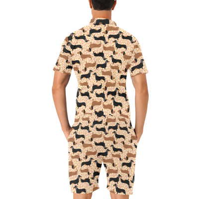 Dachshund Pattern Print Design 011 Men's Romper