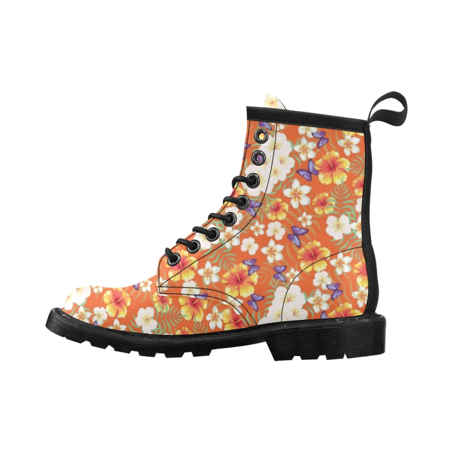 Tropical Flower Pattern Print Design TF027 Women's Boots