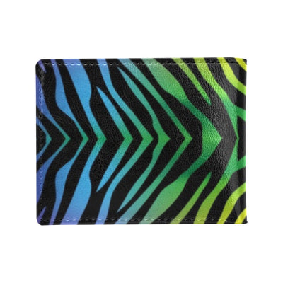 Rainbow Zebra Themed Print Men's ID Card Wallet