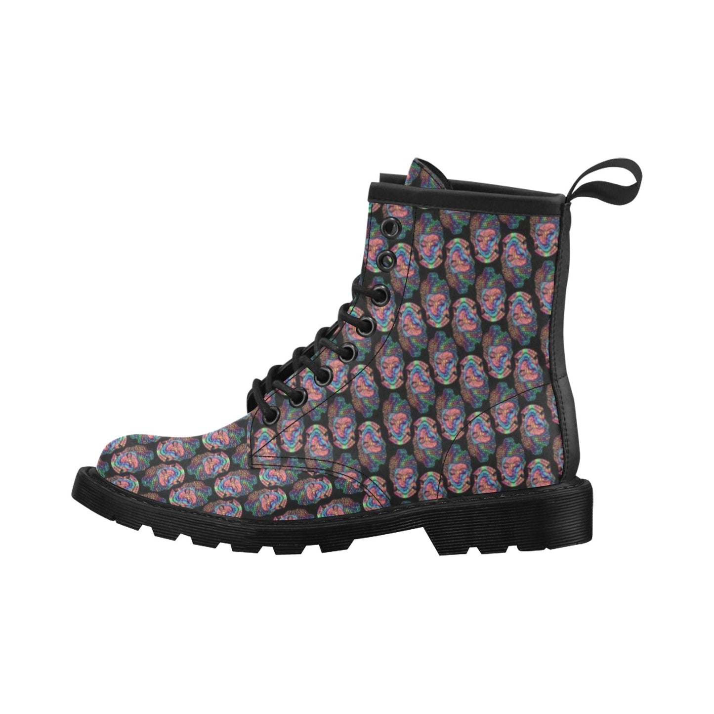 Buddha Head Colorful Print Women's Boots