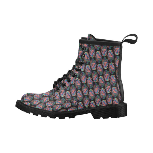 Buddha Head Colorful Print Women's Boots