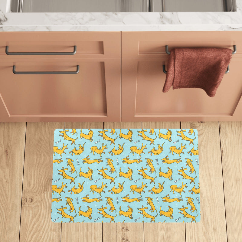 Dachshund Pattern Print Design 08 Kitchen Mat