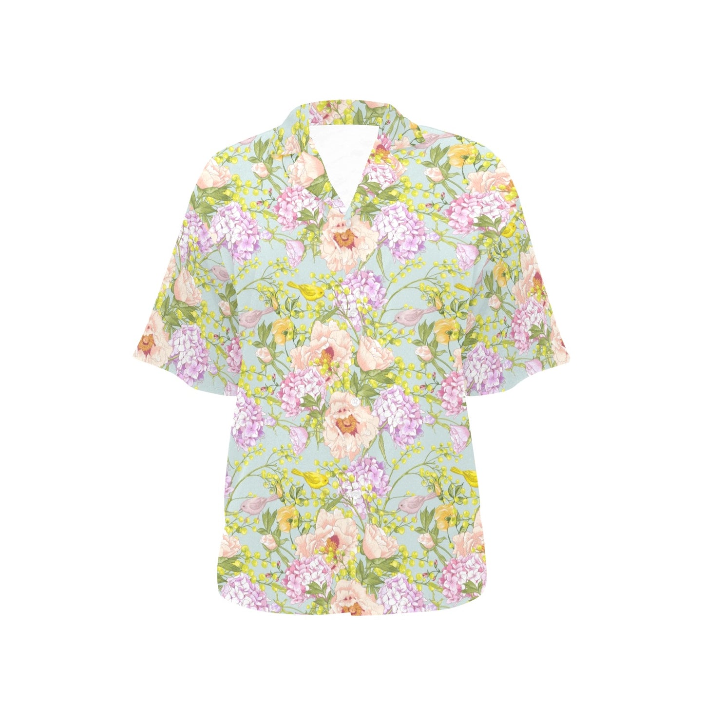 Hydrangea Pattern Print Design HD02 Women's Hawaiian Shirt