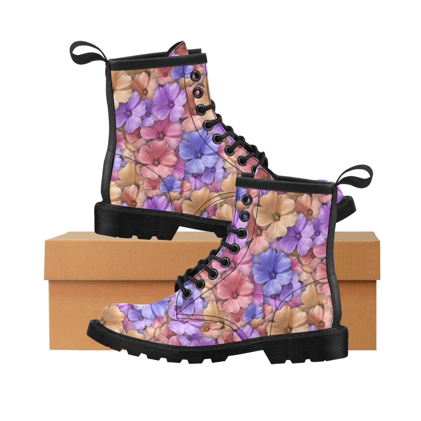 Colorful Geranium Pattern Women's Boots
