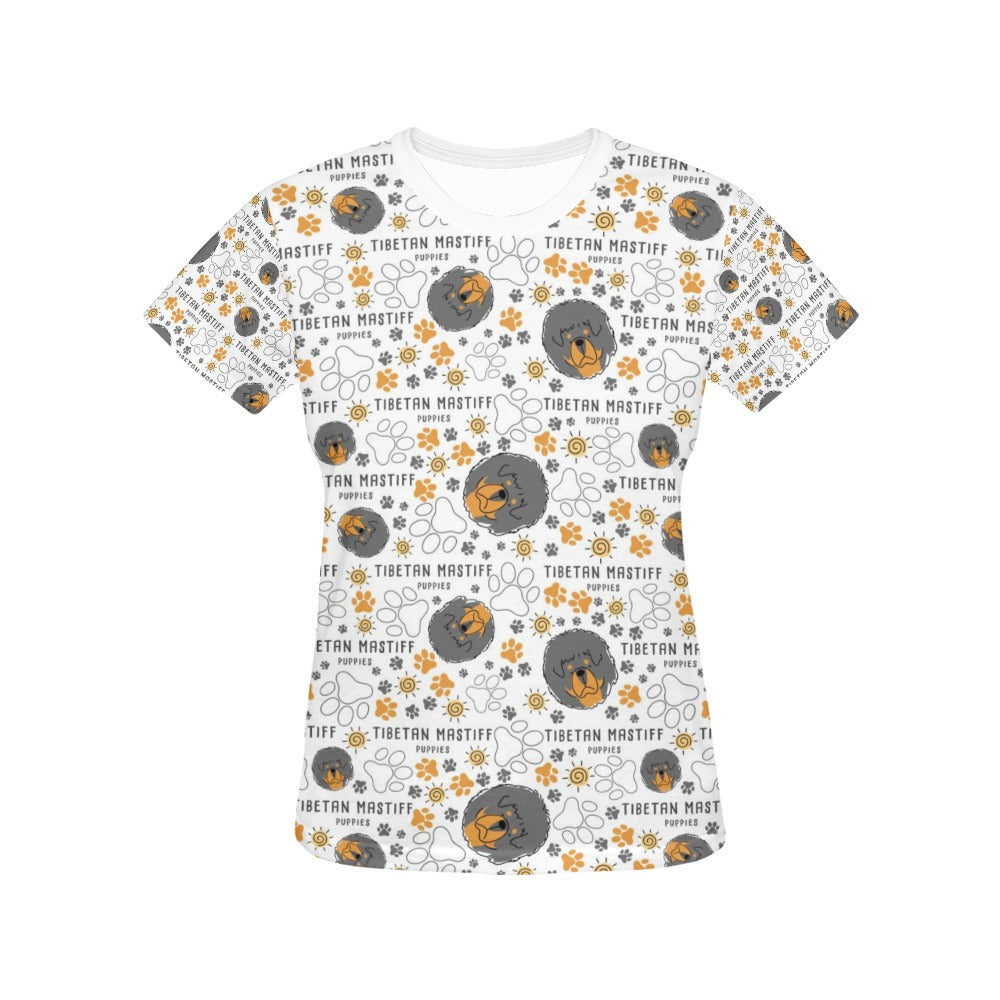 Tibetan Mastiffs Print Design LKS302 Women's  T-shirt