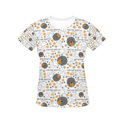 Tibetan Mastiffs Print Design LKS302 Women's  T-shirt