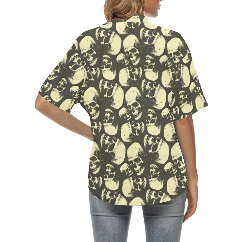 Skull Print Design LKS302 Women's Hawaiian Shirt