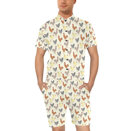 Chicken Pattern Print Design 05 Men's Romper