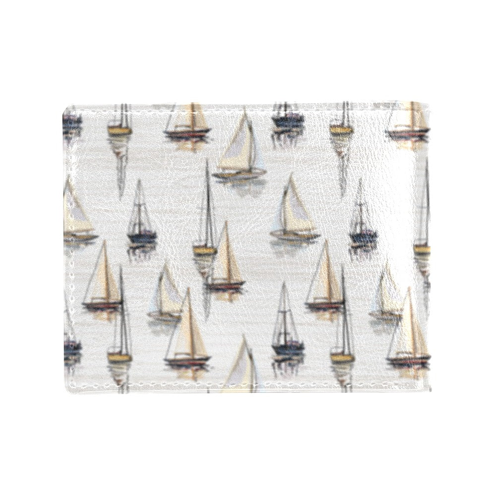 Sailboat Paint Pattern Print Design LKS307 Men's ID Card Wallet