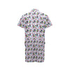 Panda Bear Flower Design Themed Print Men's Romper