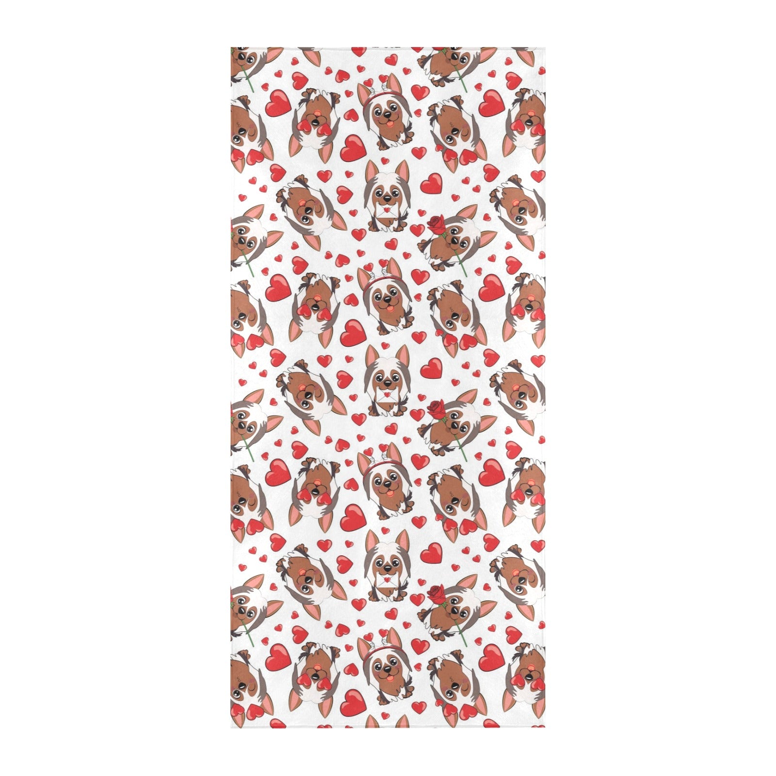 Silky Terriers Heart Print Design LKS302 Beach Towel 32" x 71"