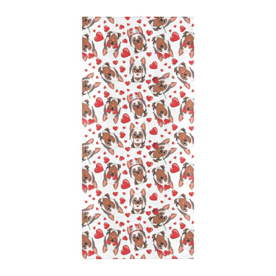 Silky Terriers Heart Print Design LKS302 Beach Towel 32" x 71"