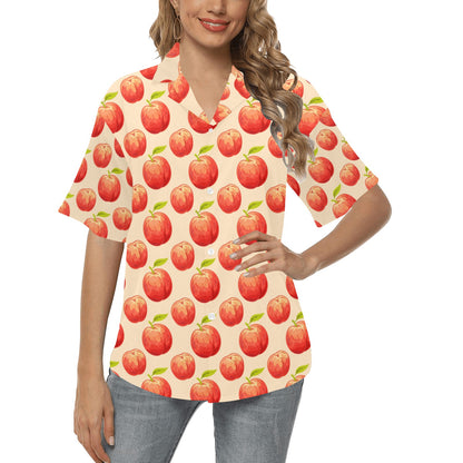 Peach Pattern Print Design A03 Women's Hawaiian Shirt