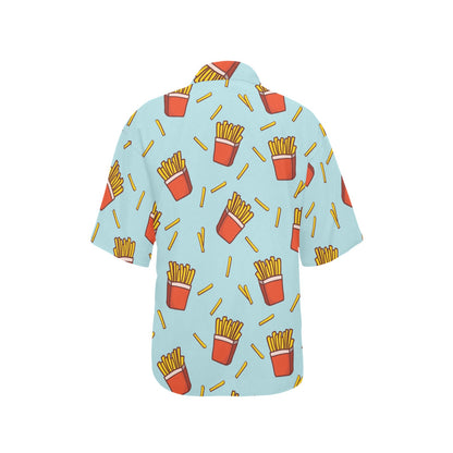 French Fried Pattern Print Design 02 Women's Hawaiian Shirt