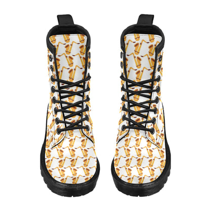 Saxophone Print Design LKS404 Women's Boots