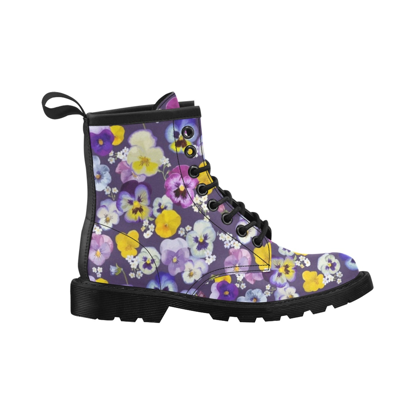 Pansy Pattern Print Design PS02 Women's Boots
