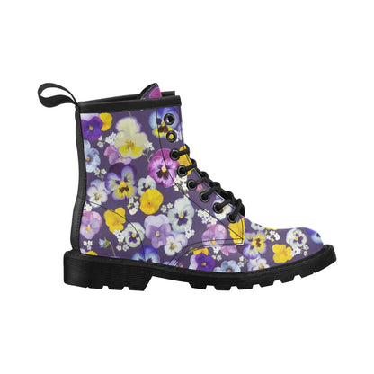 Pansy Pattern Print Design PS02 Women's Boots