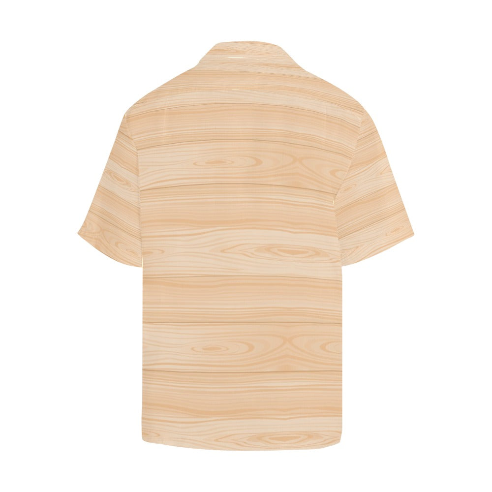 Wood Texture Print Design LKS302 Men's Hawaiian Shirt