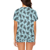 Sea Turtle Print Design LKS3010 Women's Short Pajama Set