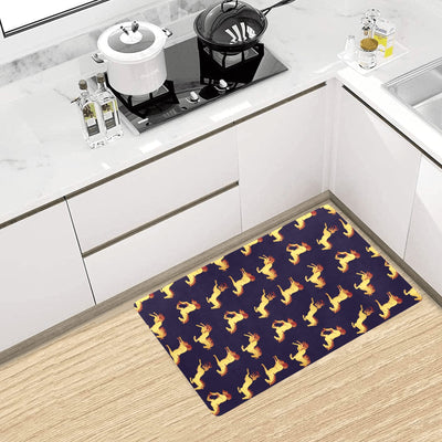 Gold Horse Pattern Kitchen Mat