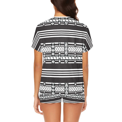 Samoan Tattoo Print Design LKS304 Women's Short Pajama Set