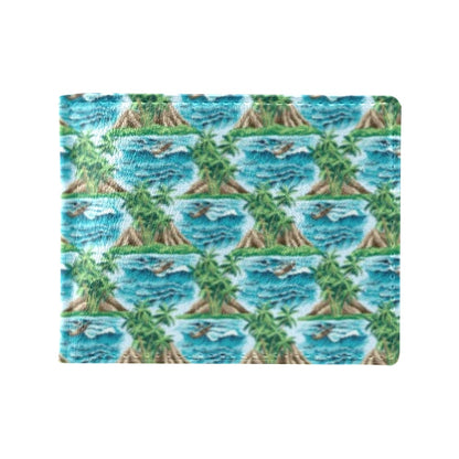 Palm Tree Hawaiian Themed Design Print Men's ID Card Wallet