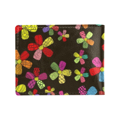 Flower Power Colorful Print Pattern Men's ID Card Wallet