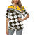 Checkered Flag Racing Style Women's Hawaiian Shirt