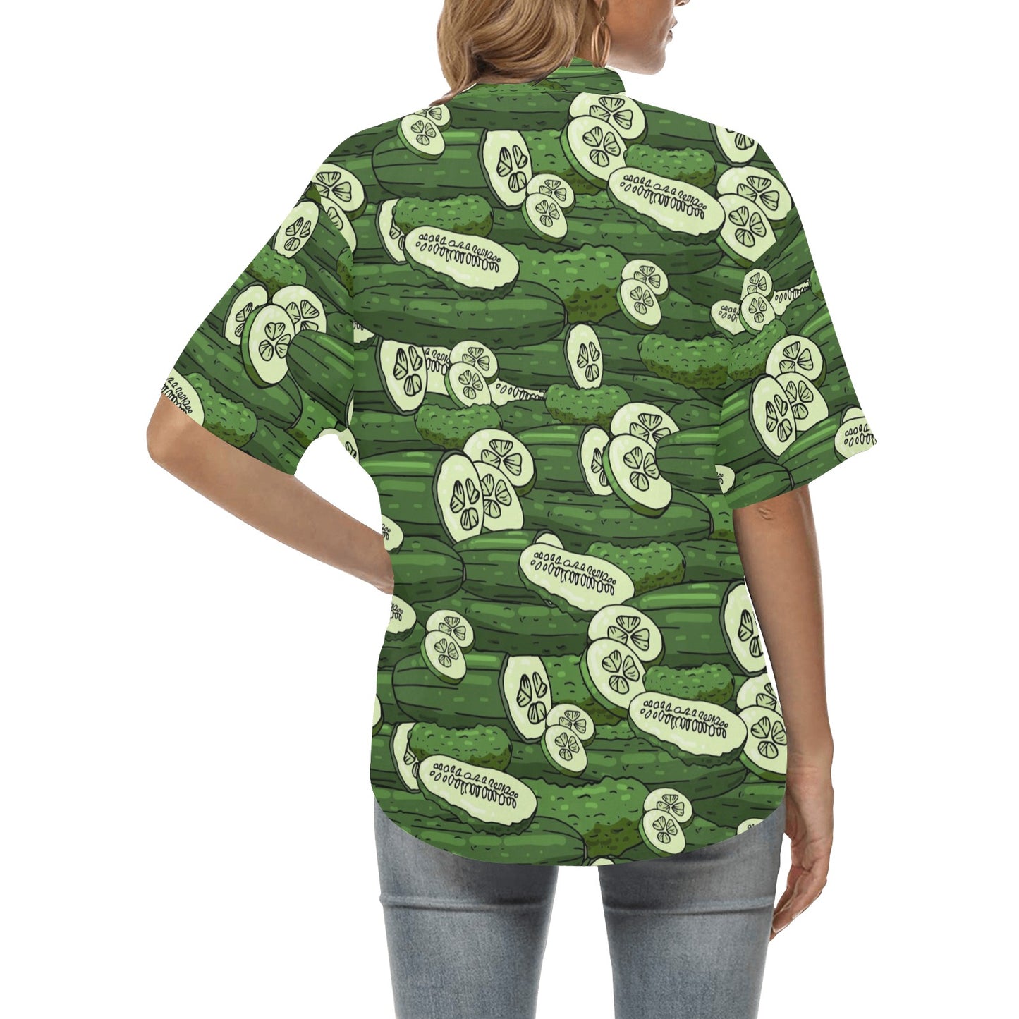 Cucumber Pattern Print Design CC01 Women's Hawaiian Shirt