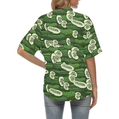 Cucumber Pattern Print Design CC01 Women's Hawaiian Shirt