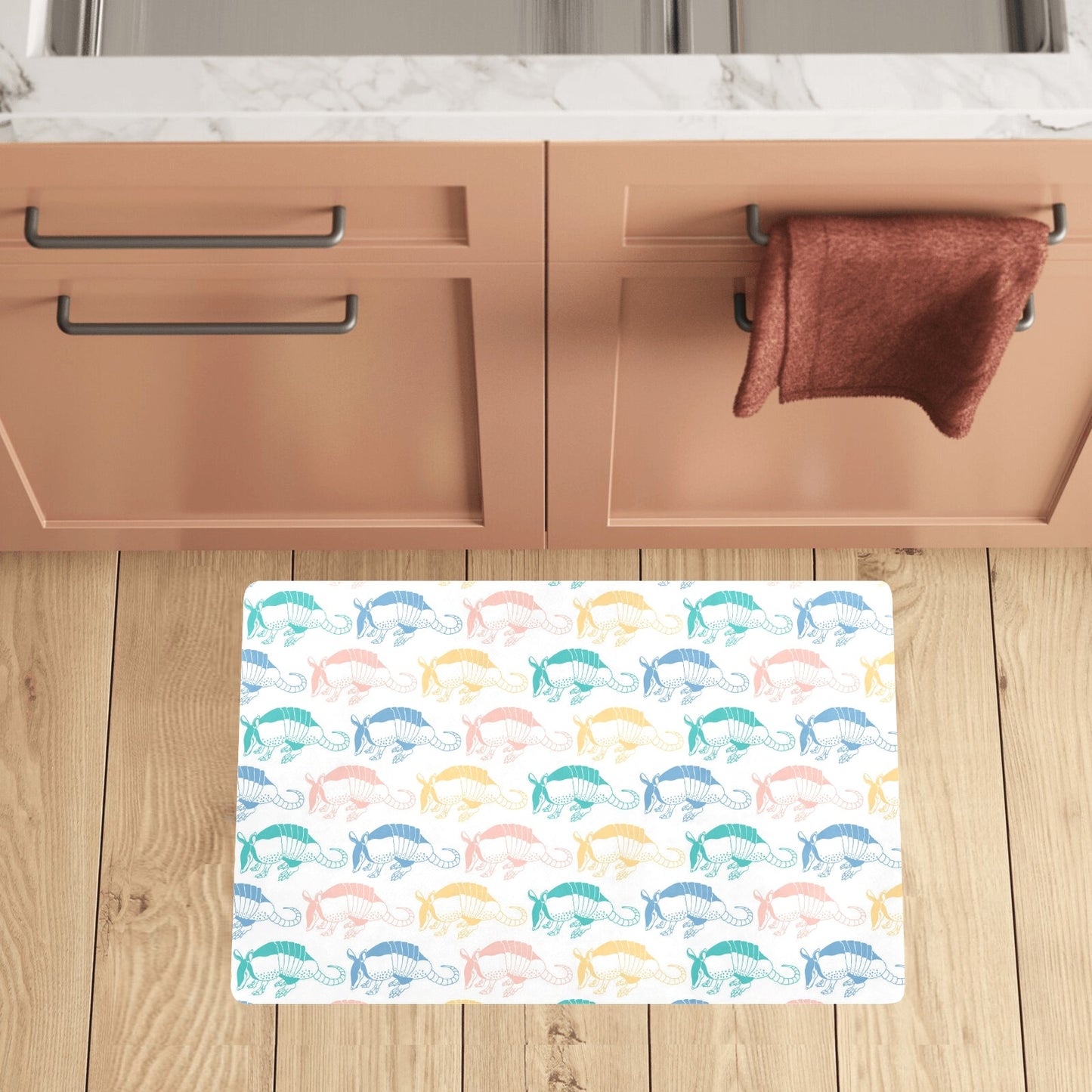Armadillo Pattern Print Design 05 Kitchen Mat