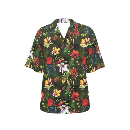 Magnolia Pattern Print Design 02 Women's Hawaiian Shirt
