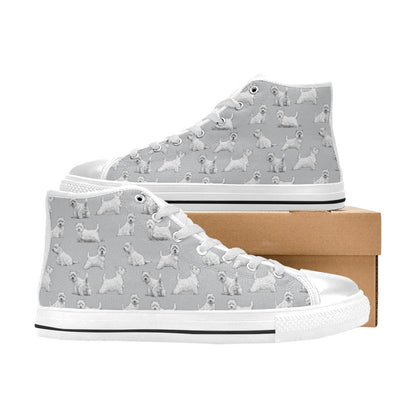 Scottish Terriers Print Design LKS3011 High Top Women's White Shoes
