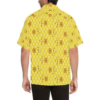 Honey Bee Print Design LKS303 Men's Hawaiian Shirt