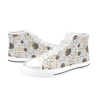 Tibetan Mastiffs Print Design LKS302 High Top Women's White Shoes