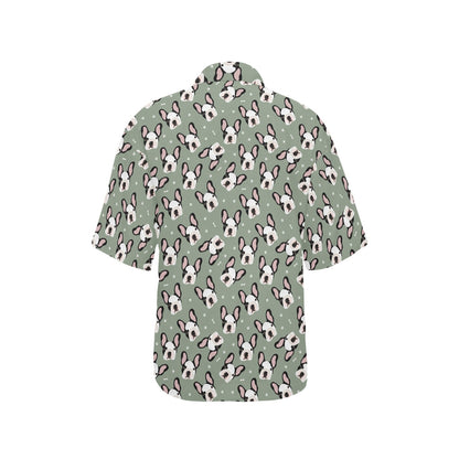 Boston Terrier Pattern Print Design 05 Women's Hawaiian Shirt