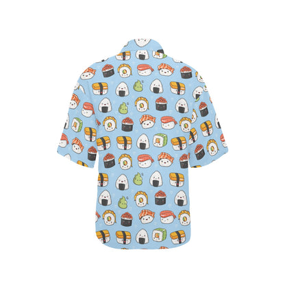 Sushi Print Design LKS303 Women's Hawaiian Shirt
