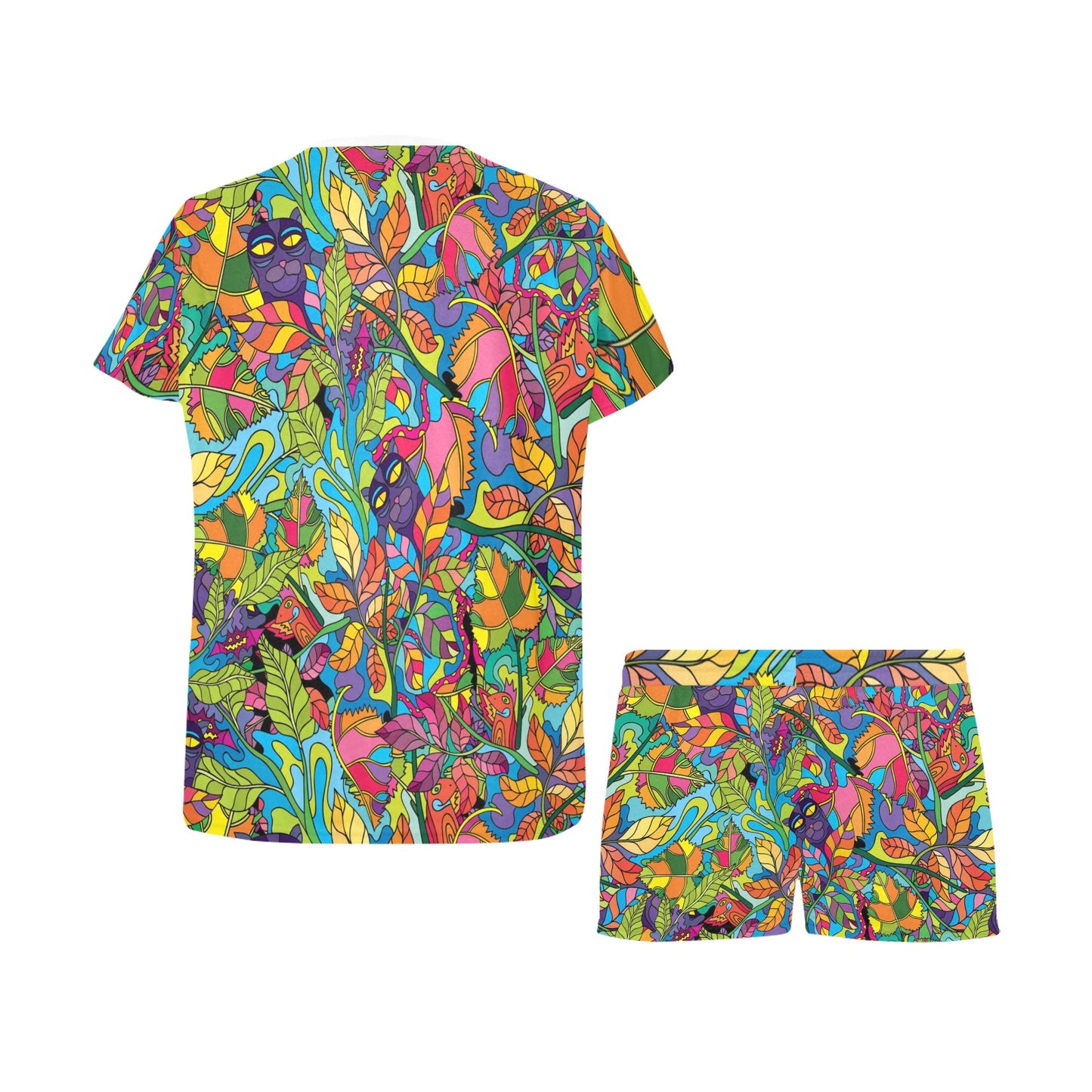 Trippy Print Design LKS301 Women's Short Pajama Set