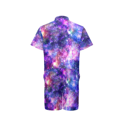 Galaxy Night Stardust Space Print Men's Romper