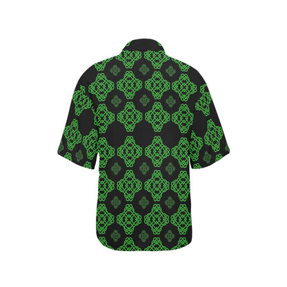 Celtic Knot Green Neon Design Women's Hawaiian Shirt