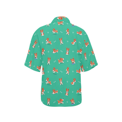 Basenji Pattern Print Design 02 Women's Hawaiian Shirt