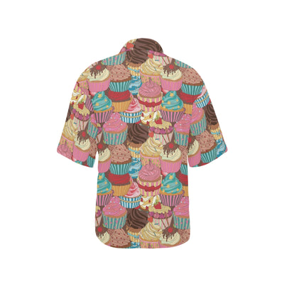 Cupcake Pattern Print Design CP01 Women's Hawaiian Shirt