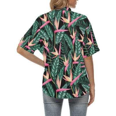 Bird Of Paradise Pattern Print Design BOP03 Women's Hawaiian Shirt