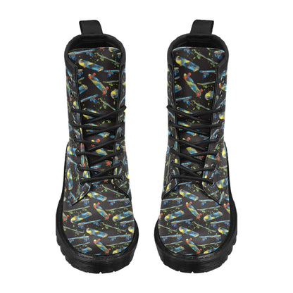 Skateboard Print Design LKS305 Women's Boots