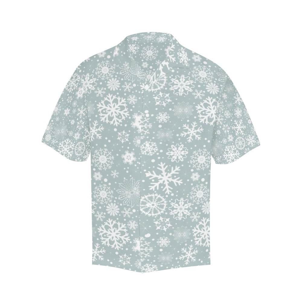 Snowflake Print Design LKS303 Men's Hawaiian Shirt