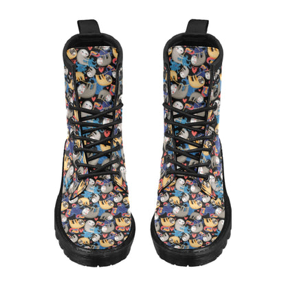 Sloth Cartoon Design Themed Print Women's Boots